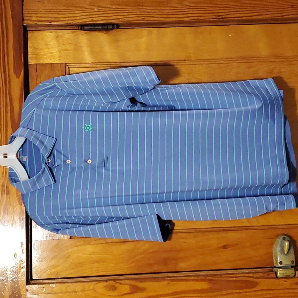 Peter Millar Blue Striped Polo Shirt